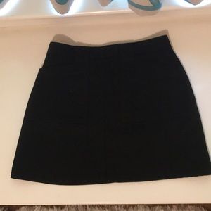 Black denim skirt